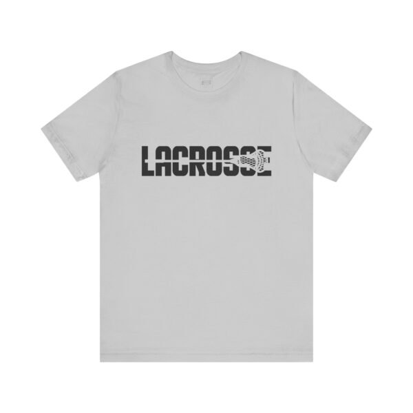 Lacrosse stick thru letters tee