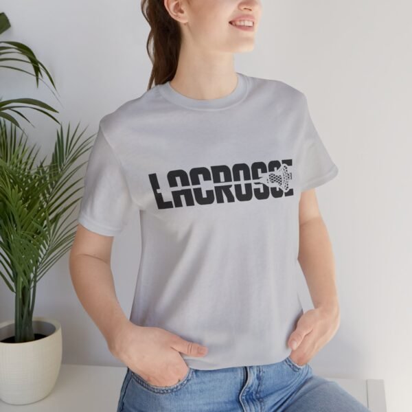 Lacrosse stick thru letters tee
