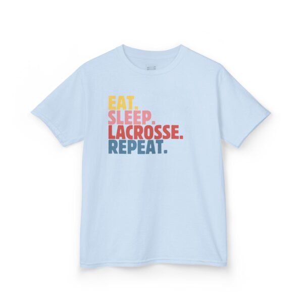 8347032635338445534_2048.jpeg Kids "Eat.Sleep.Lacrosse.Repeat" tee | Yellow/pink