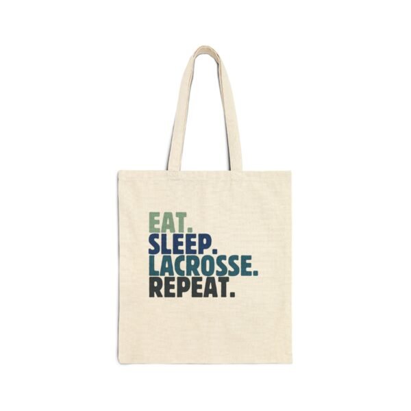 Eat.Sleep.Lacrosse.Repeat / BLUE/ Canvas Tote Bag