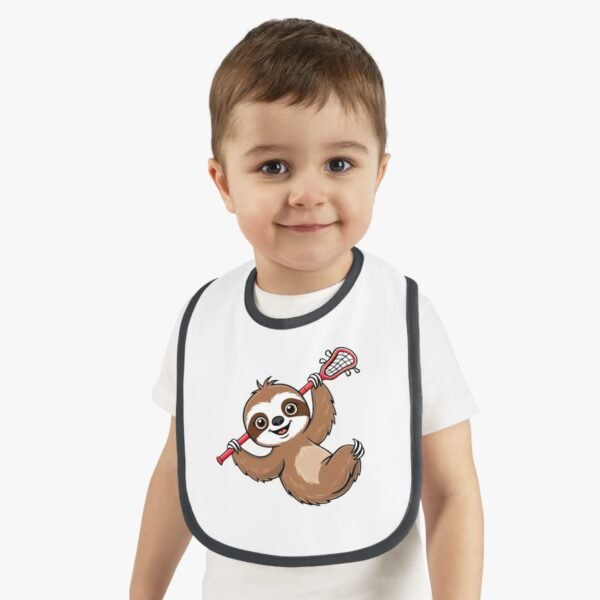 Sloth Relaxing with Lacrosse stick baby bib