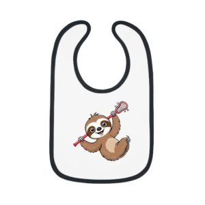 Sloth Relaxing with Lacrosse stick baby bib