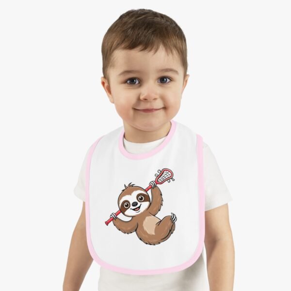 Sloth Relaxing with Lacrosse stick baby bib