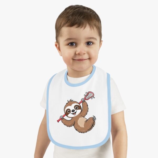 Sloth Relaxing with Lacrosse stick baby bib