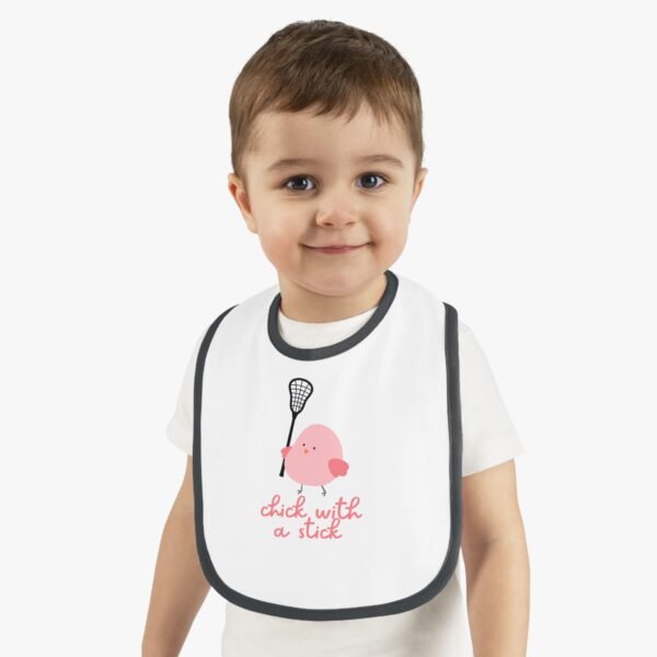 Chick with a Stick baby bib | Infant Accessories, Baby Shower Gift, Toddler Bib, Playful Feeding Bib, Unique Baby Gift