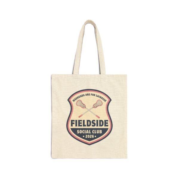 4948229196724689255_2048.jpeg Weekends are for Lacrosse pink&blue BADGE | 2026 | Canvas Tote Bag