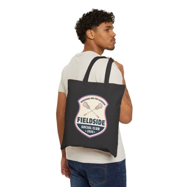 9206770999833784355_2048.jpeg Weekends are for Lacrosse pink&blue BADGE | 2026 | Canvas Tote Bag